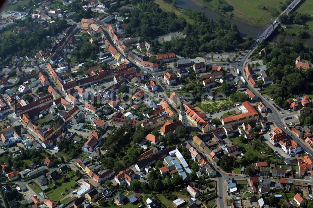 Luftbild Bad Düben - Stadtteilansicht der Innenstadt und Altstadt von Bad Düben im Bundesland Sachsen