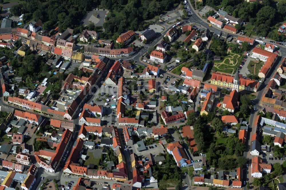 Luftaufnahme Bad Düben - Stadtteilansicht der Innenstadt und Altstadt von Bad Düben im Bundesland Sachsen