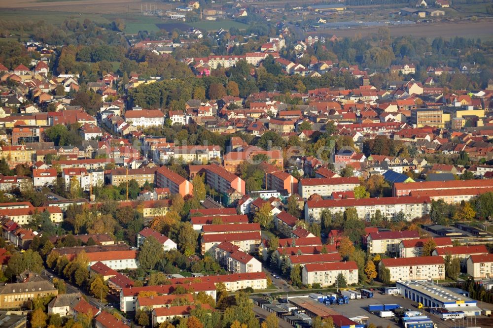 Haldensleben von oben - Stadtteilansicht der Innenstadt von Haldensleben im Bundesland Sachsen-Anhalt