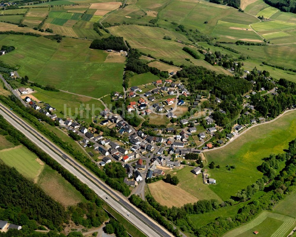 Ulmen von oben - Stadtteilansicht von Meiserich in Ulmen im Bundesland Rheinland-Pfalz