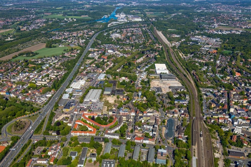 Luftbild Herne - Stadtteilansicht nordöstlich des Westrings im Stadtgebiet in Herne im Bundesland Nordrhein-Westfalen, Deutschland