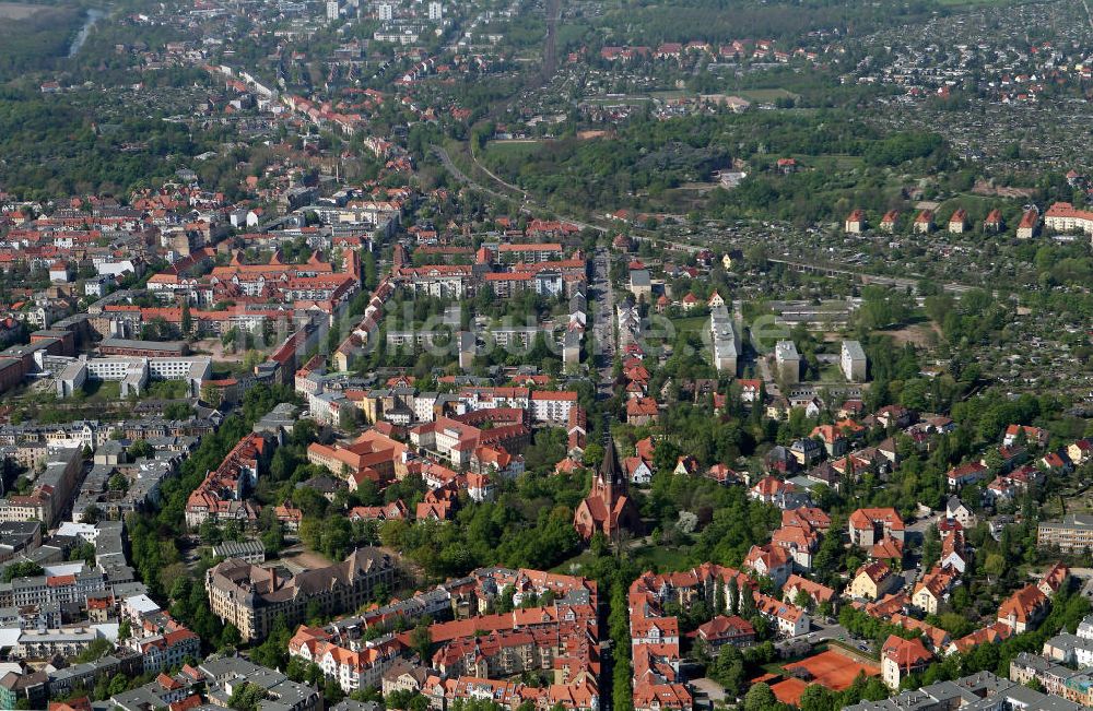 Luftbild Halle / Saale - Stadtteilansicht vom Paulusviertel in Halle, Sachsen-Anhalt