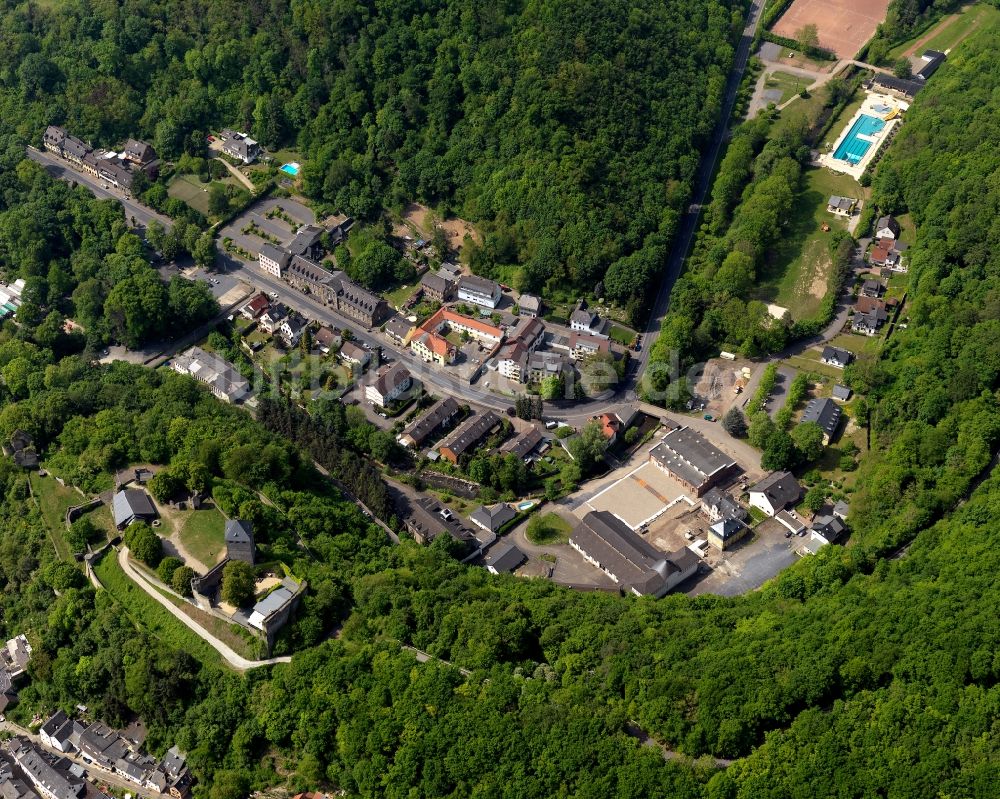 Bendorf von oben - Stadtteilansicht von Sayn in Bendorf am Rhein im Bundesland Rheinland-Pfalz