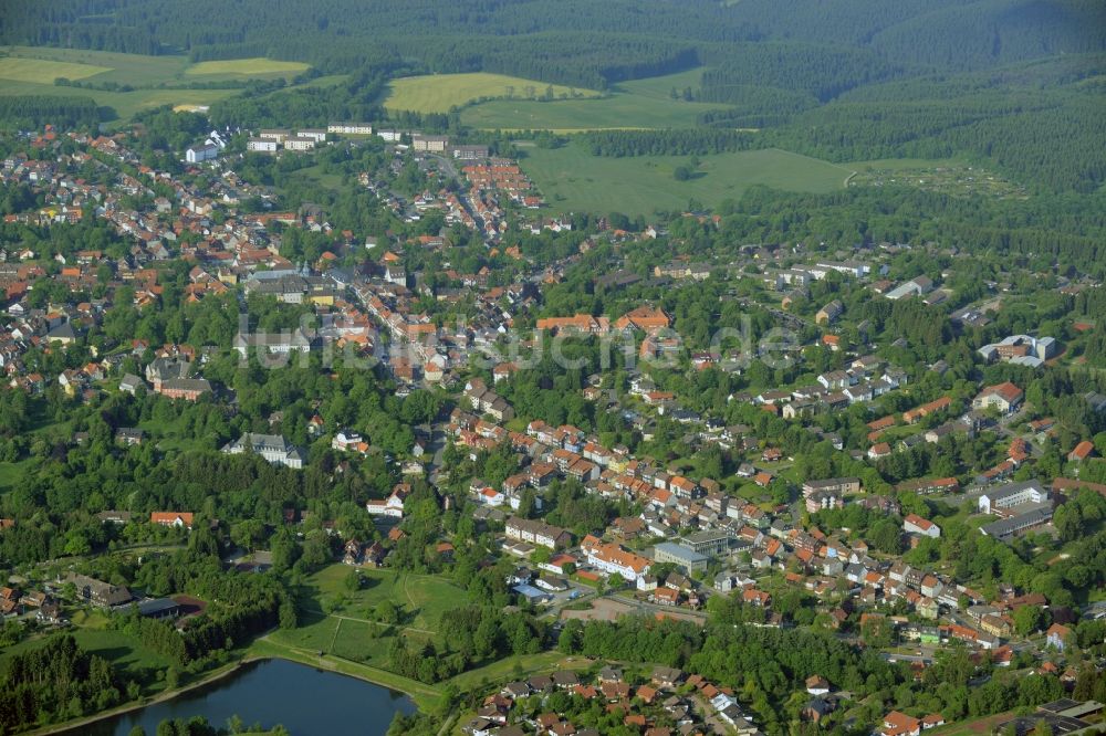 Luftaufnahme Clausthal-Zellerfeld - Stadtteilansicht des Südwestens von Clausthal-Zellerfeld im Bundesland Niedersachsen