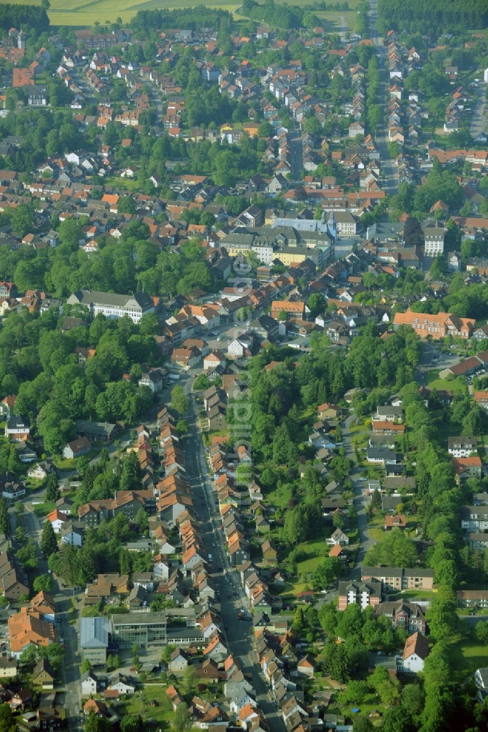 Clausthal-Zellerfeld von oben - Stadtteilansicht des Südwestens von Clausthal-Zellerfeld im Bundesland Niedersachsen