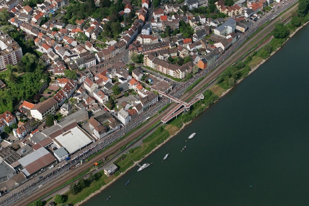 Luftbild Mainz - Stadtteilansicht von Weisenau in Mainz im Bundesland Rheinland-Pfalz