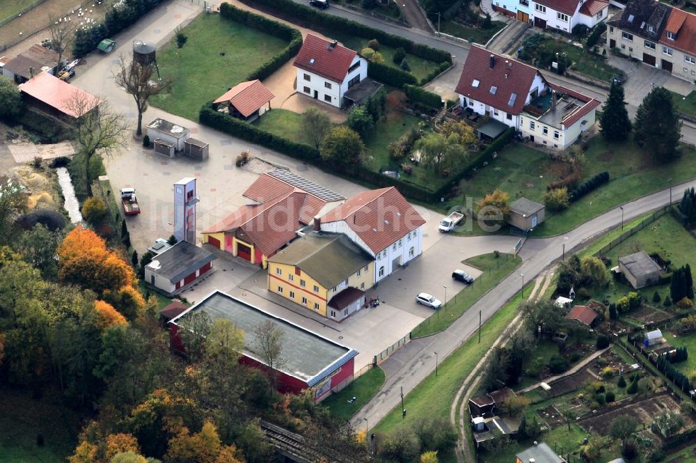 Bad Sulza von oben - Stadtverwaltung der Stadt Bad Sulza und die Stützpunktfeuerwehr in Thüringen
