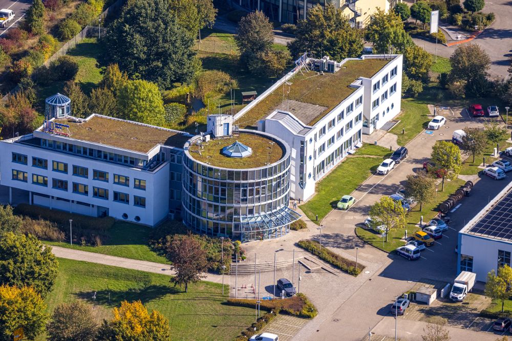 Luftbild Unna - Stadtwerke- Geschäftshauses an der Heinrich-Hertz-Straße im Ortsteil Industriepark Unna in Unna im Bundesland Nordrhein-Westfalen, Deutschland