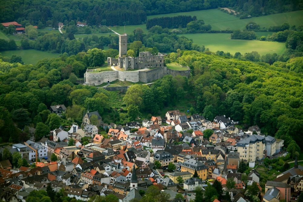 Luftbild Königstein im Taunus - Stadtzentrum mit Burg in Königstein im Taunus im Bundesland Hessen