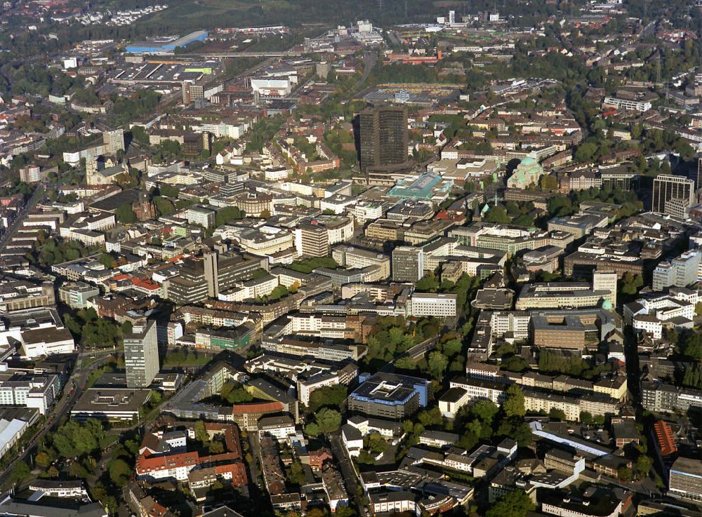 Luftaufnahme Essen - Stadtzentrum Essen mit Rathaus