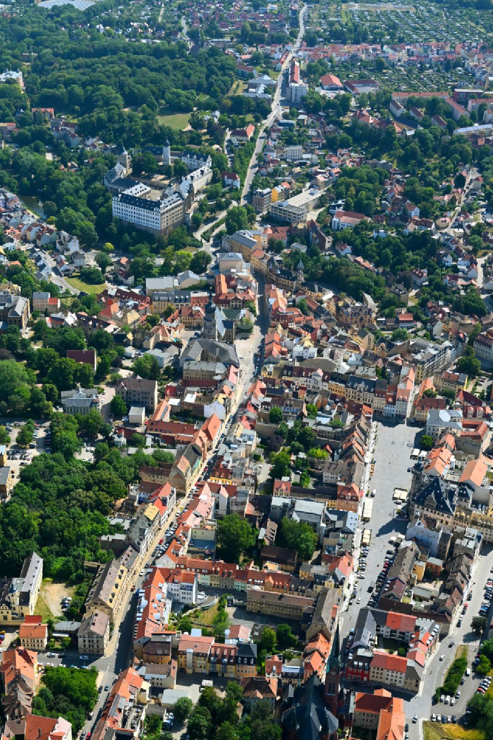 Altenburg von oben - Stadtzentrum im Innenstadtbereich in Altenburg im Bundesland Thüringen, Deutschland