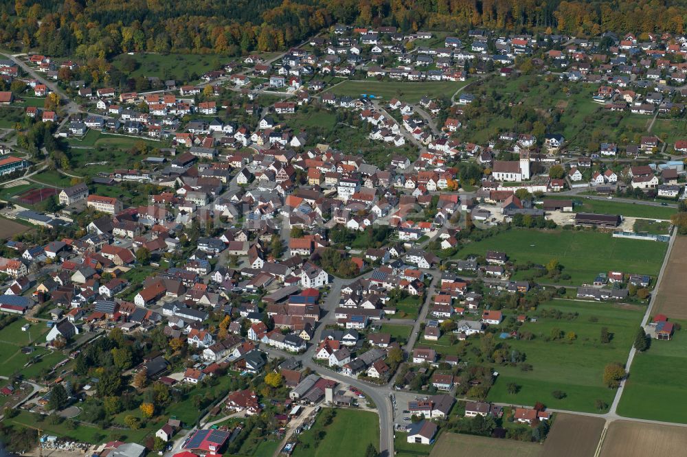 Altheim (Alb) von oben - Stadtzentrum im Innenstadtbereich in Altheim (Alb) im Bundesland Baden-Württemberg, Deutschland