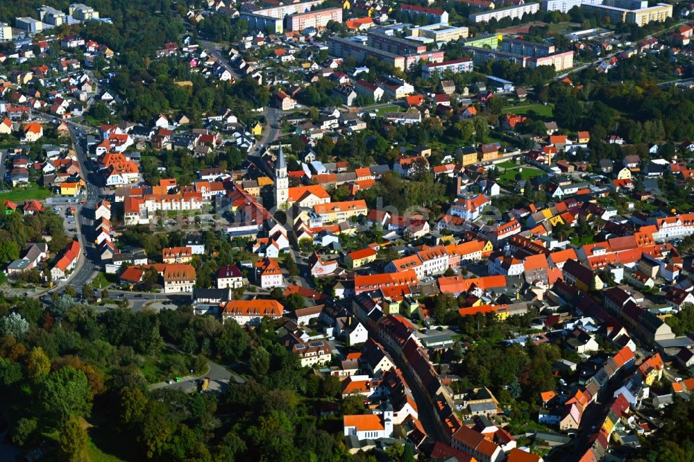 Luftaufnahme Bad Düben - Stadtzentrum im Innenstadtbereich in Bad Düben im Bundesland Sachsen, Deutschland