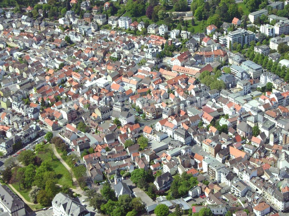 Luftbild Bad Nauheim - Stadtzentrum im Innenstadtbereich in Bad Nauheim im Bundesland Hessen, Deutschland