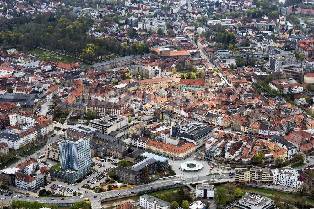 Luftaufnahme Bayreuth - Stadtzentrum im Innenstadtbereich in Bayreuth im Bundesland Bayern