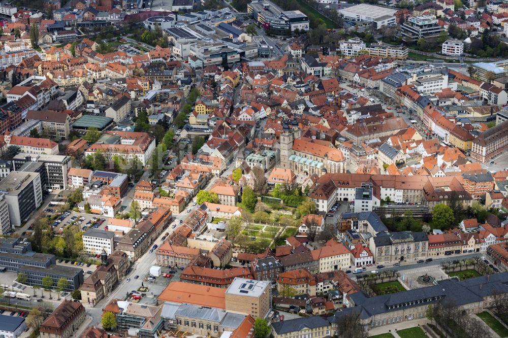 Bayreuth aus der Vogelperspektive: Stadtzentrum im Innenstadtbereich in Bayreuth im Bundesland Bayern