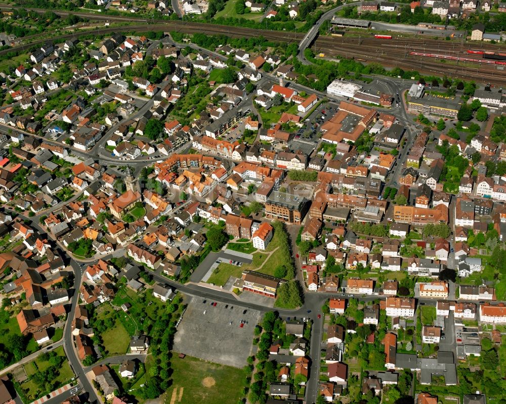 Luftbild Bebra - Stadtzentrum im Innenstadtbereich in Bebra im Bundesland Hessen, Deutschland
