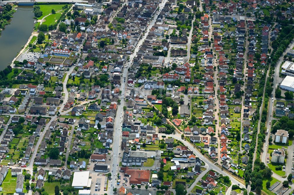 Luftbild Beverungen - Stadtzentrum im Innenstadtbereich in Beverungen im Bundesland Nordrhein-Westfalen, Deutschland