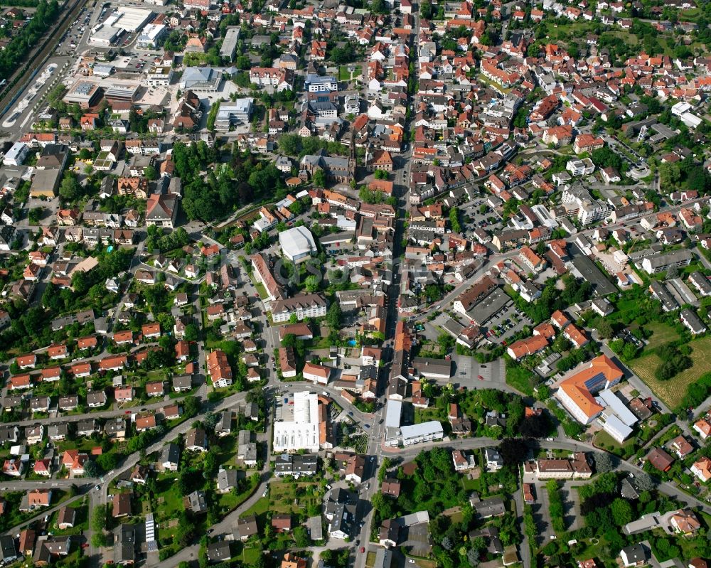 Luftaufnahme Bühl - Stadtzentrum im Innenstadtbereich in Bühl im Bundesland Baden-Württemberg, Deutschland