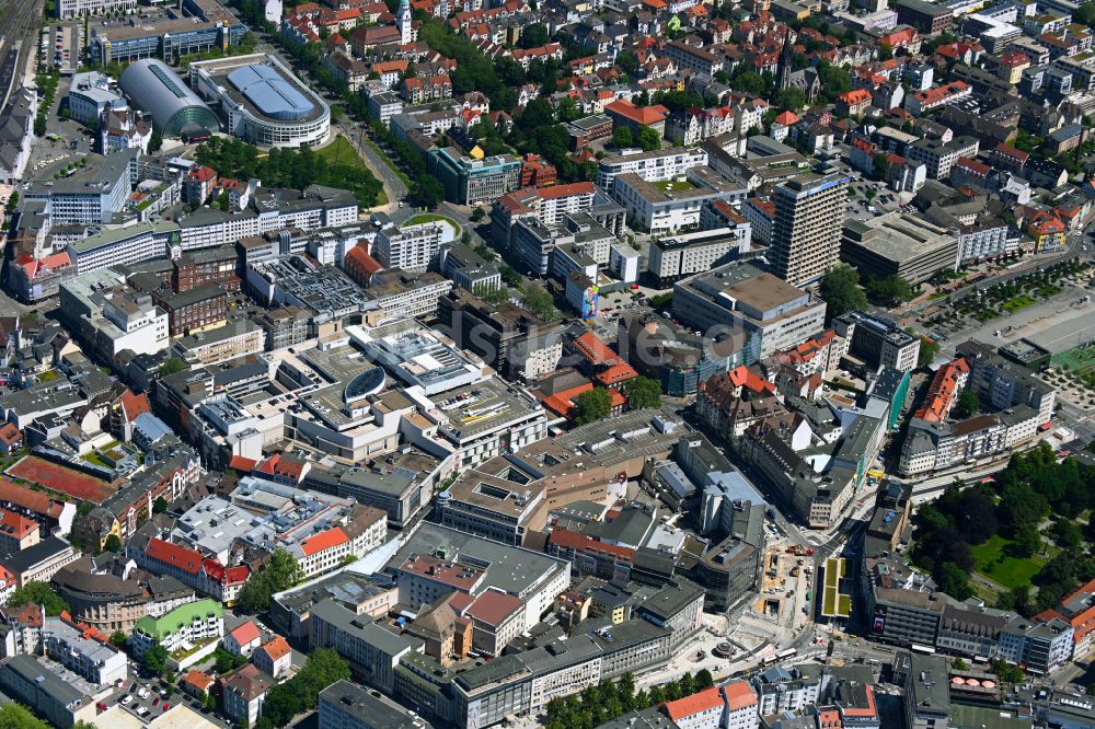 Bielefeld von oben - Stadtzentrum im Innenstadtbereich in Bielefeld im Bundesland Nordrhein-Westfalen, Deutschland