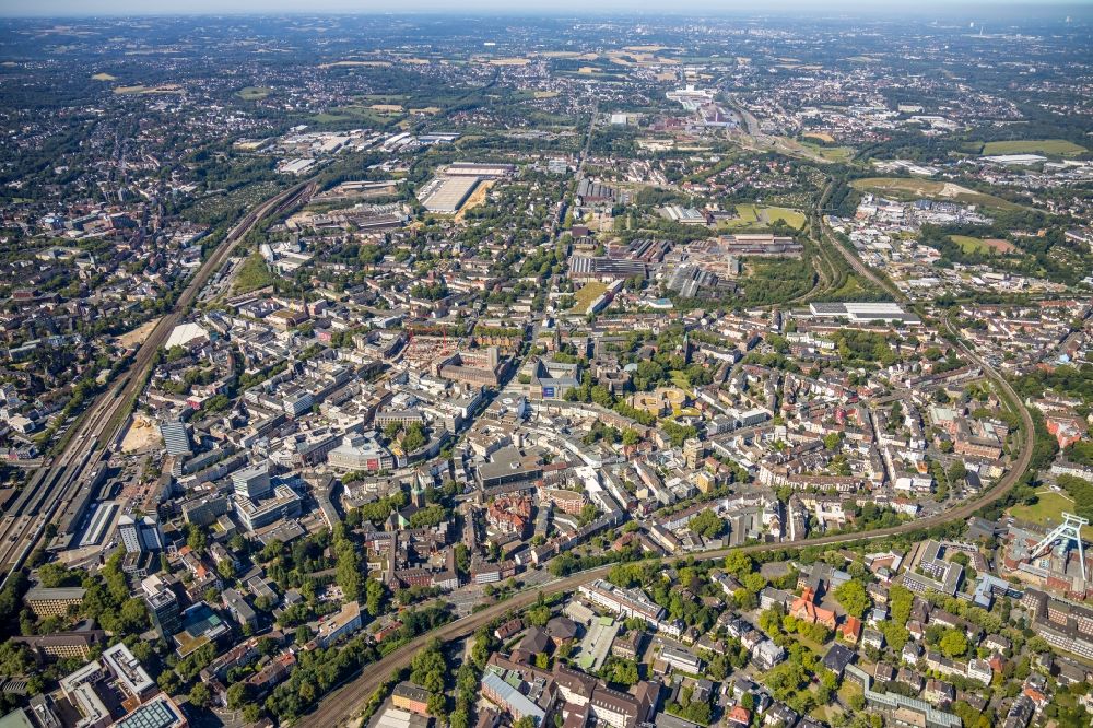 Bochum von oben - Stadtzentrum im Innenstadtbereich in Bochum im Bundesland Nordrhein-Westfalen, Deutschland
