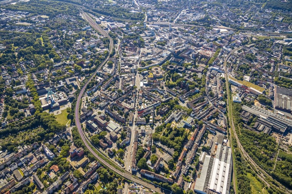 Luftbild Bochum - Stadtzentrum im Innenstadtbereich in Bochum im Bundesland Nordrhein-Westfalen, Deutschland