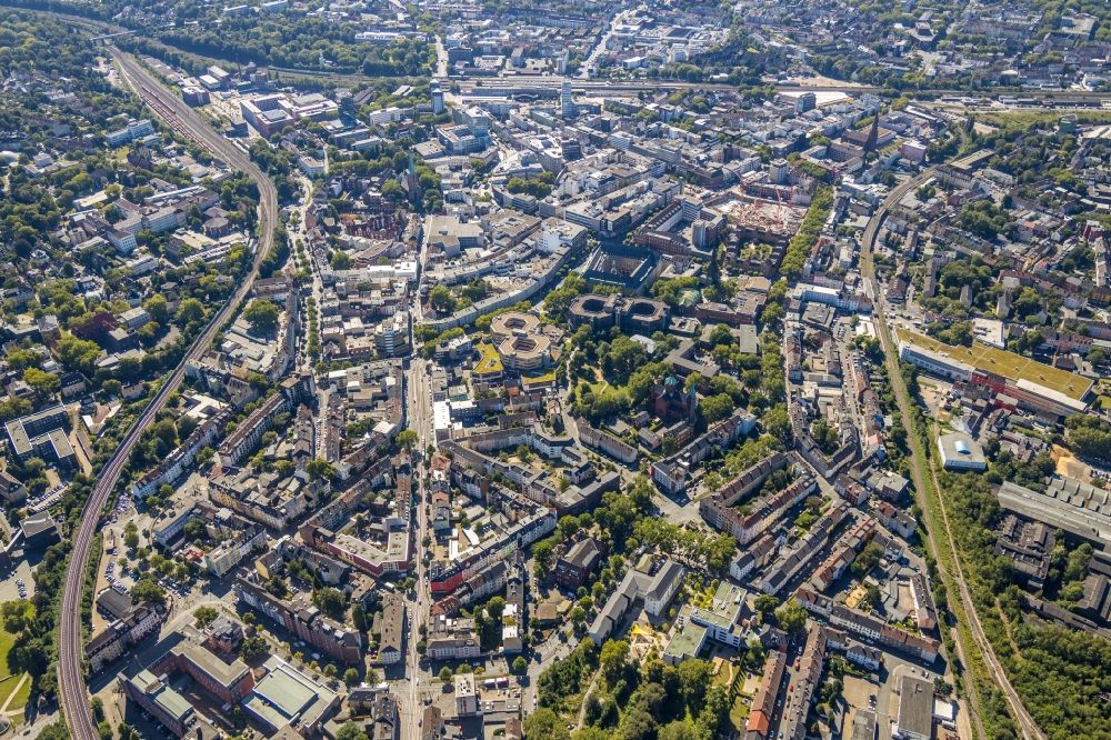 Bochum aus der Vogelperspektive: Stadtzentrum im Innenstadtbereich in Bochum im Bundesland Nordrhein-Westfalen, Deutschland