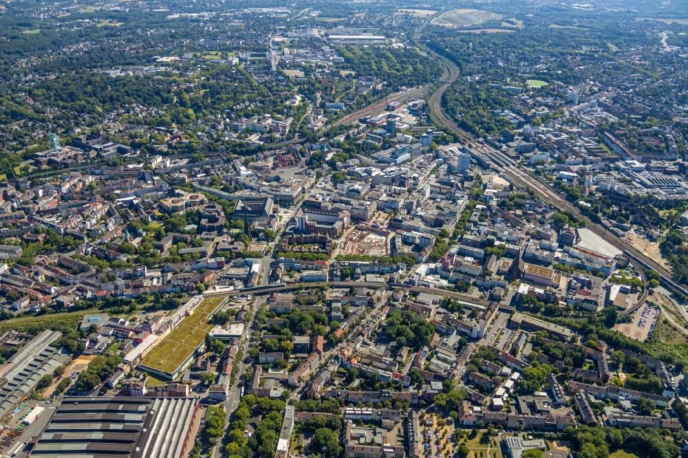 Luftaufnahme Bochum - Stadtzentrum im Innenstadtbereich in Bochum im Bundesland Nordrhein-Westfalen, Deutschland