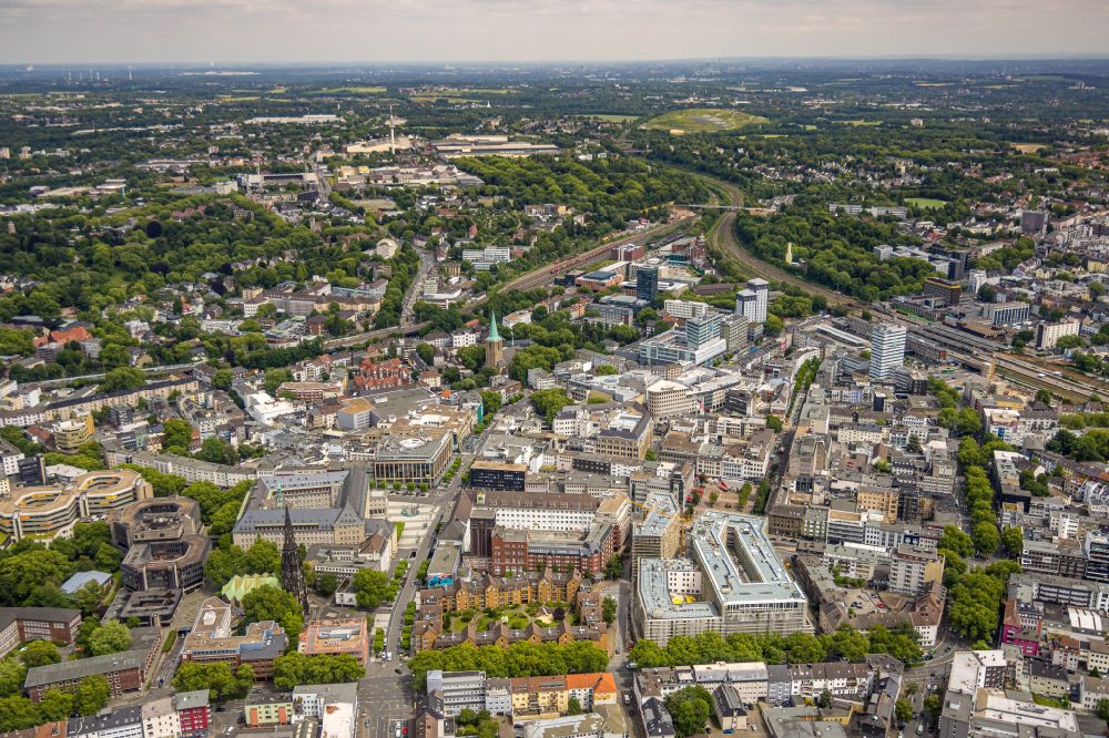 Luftaufnahme Bochum - Stadtzentrum im Innenstadtbereich in Bochum im Bundesland Nordrhein-Westfalen, Deutschland