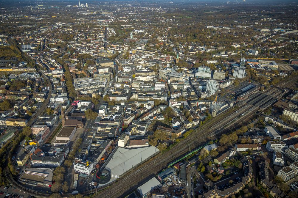 Luftbild Bochum - Stadtzentrum im Innenstadtbereich in Bochum im Bundesland Nordrhein-Westfalen, Deutschland