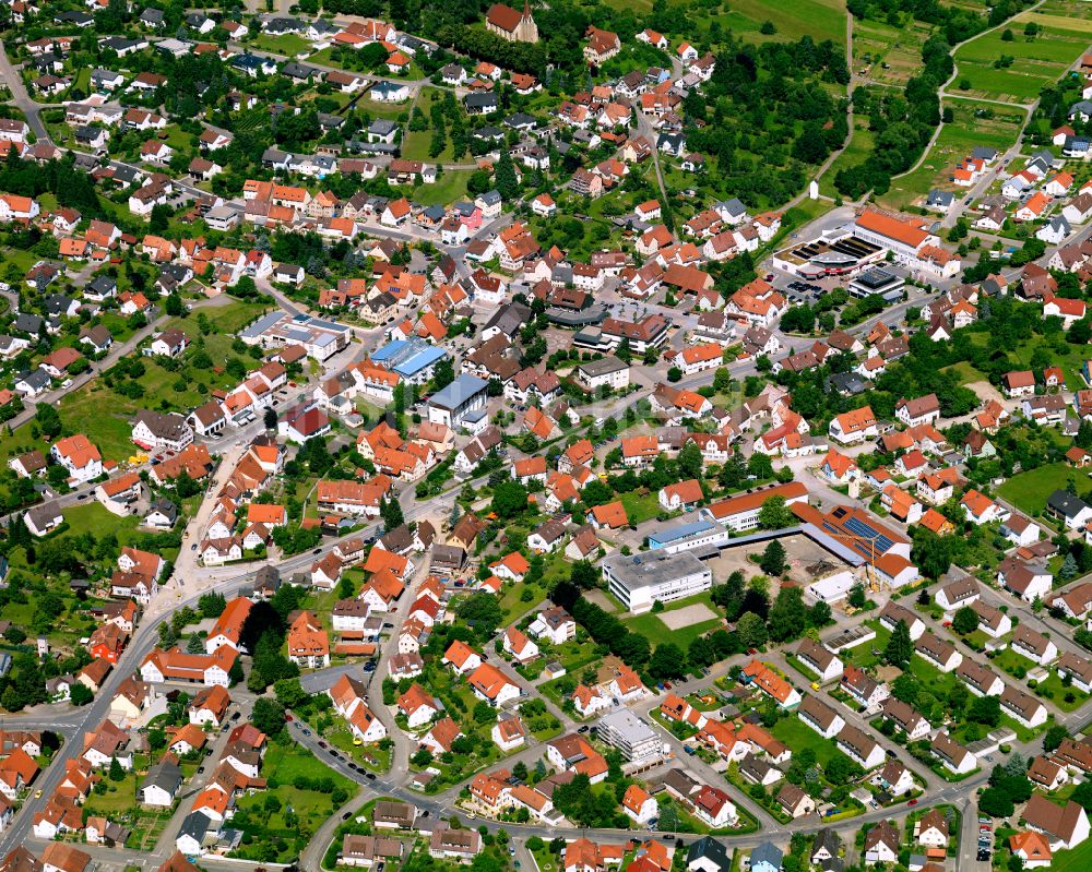 Bodelshausen aus der Vogelperspektive: Stadtzentrum im Innenstadtbereich in Bodelshausen im Bundesland Baden-Württemberg, Deutschland