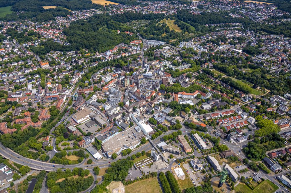 Luftbild Castrop-Rauxel - Stadtzentrum im Innenstadtbereich in Castrop-Rauxel im Bundesland Nordrhein-Westfalen, Deutschland
