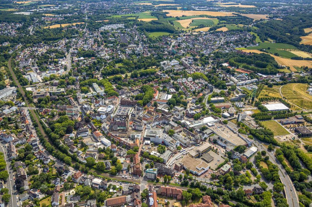 Luftaufnahme Castrop-Rauxel - Stadtzentrum im Innenstadtbereich in Castrop-Rauxel im Bundesland Nordrhein-Westfalen, Deutschland