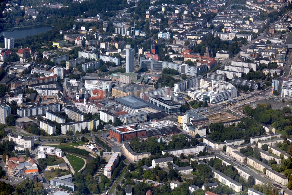 Luftaufnahme Chemnitz - Stadtzentrum im Innenstadtbereich in Chemnitz im Bundesland Sachsen, Deutschland