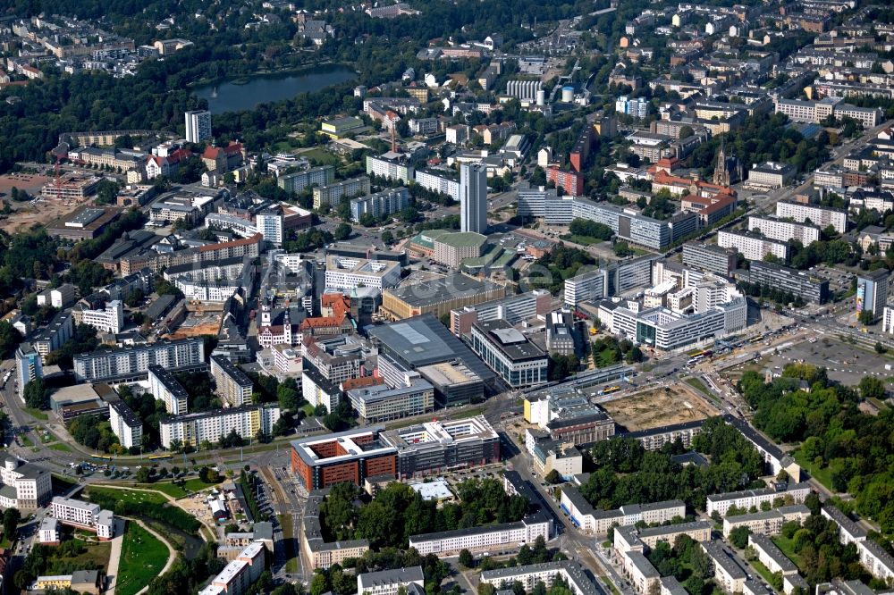 Chemnitz aus der Vogelperspektive: Stadtzentrum im Innenstadtbereich in Chemnitz im Bundesland Sachsen, Deutschland