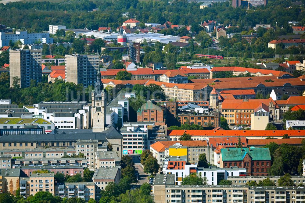Dessau aus der Vogelperspektive: Stadtzentrum im Innenstadtbereich in Dessau im Bundesland Sachsen-Anhalt, Deutschland