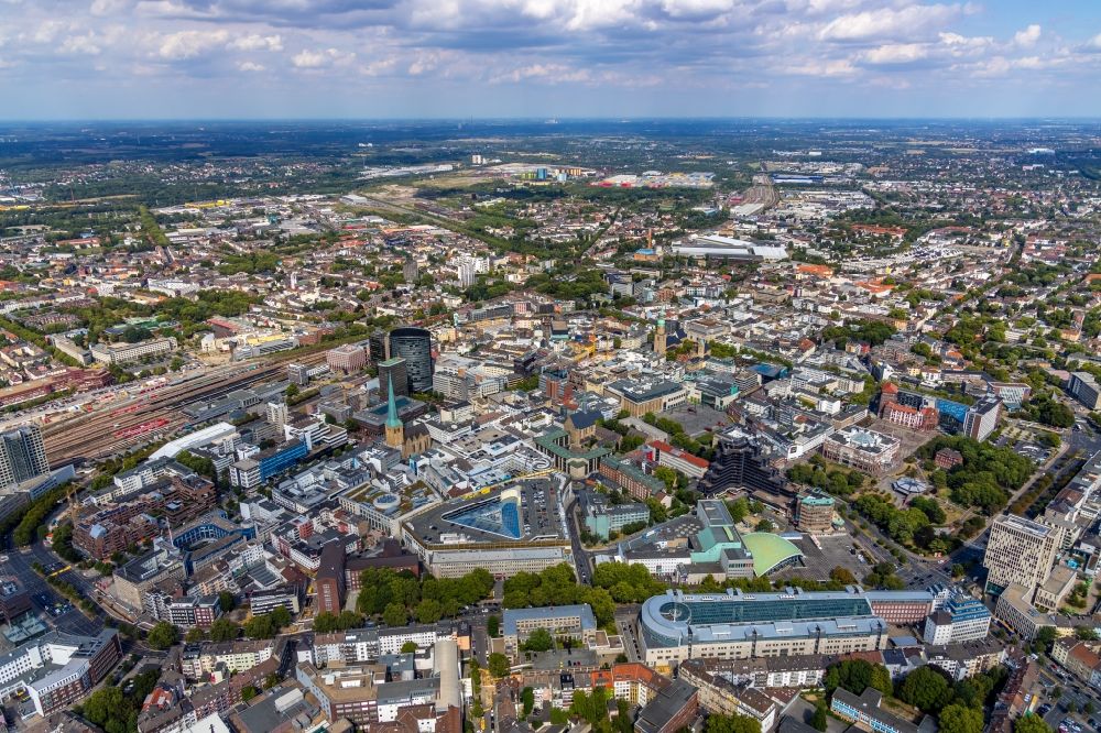 Luftaufnahme Dortmund - Stadtzentrum im Innenstadtbereich in Dortmund im Bundesland Nordrhein-Westfalen, Deutschland