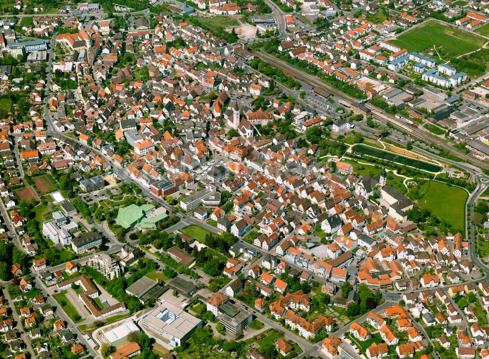 Ehingen (Donau) aus der Vogelperspektive: Stadtzentrum im Innenstadtbereich in Ehingen (Donau) im Bundesland Baden-Württemberg, Deutschland