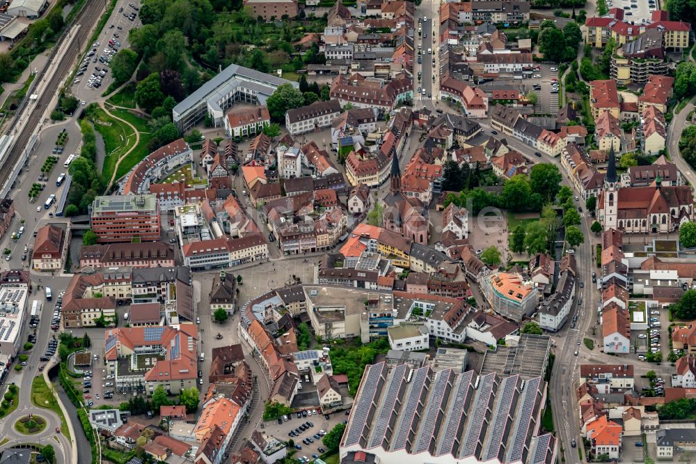 Luftbild Emmendingen - Stadtzentrum im Innenstadtbereich von Emmendingen im Bundesland Baden-Württemberg, Deutschland