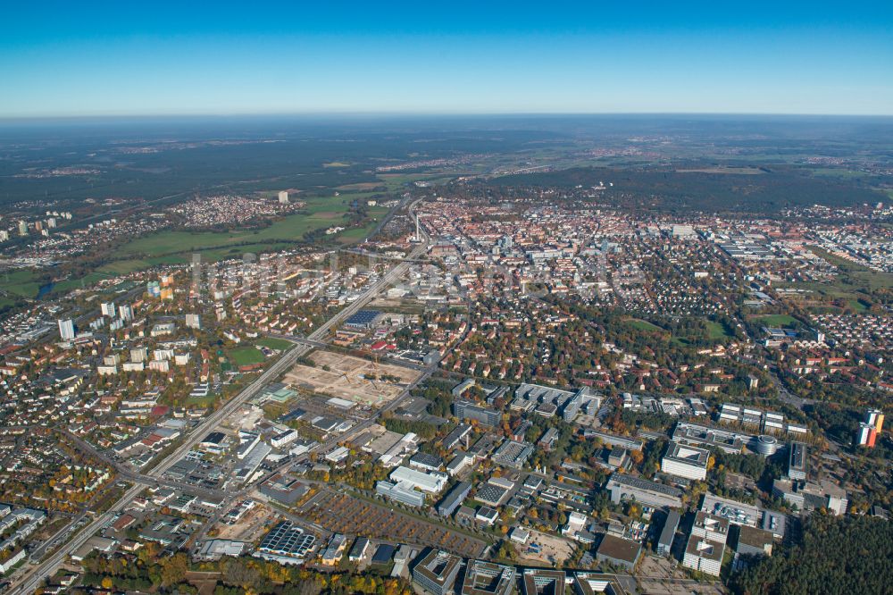 Luftbild Erlangen - Stadtzentrum im Innenstadtbereich in Erlangen im Bundesland Bayern, Deutschland