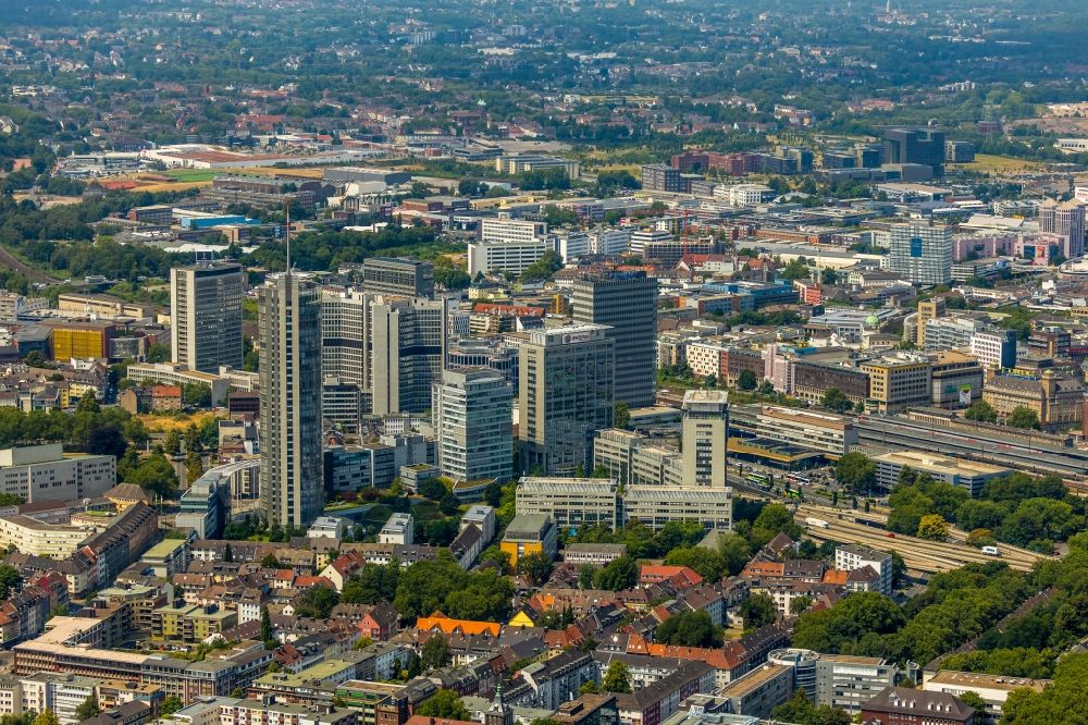 Luftbild Essen - Stadtzentrum im Innenstadtbereich in Essen im Bundesland Nordrhein-Westfalen, Deutschland