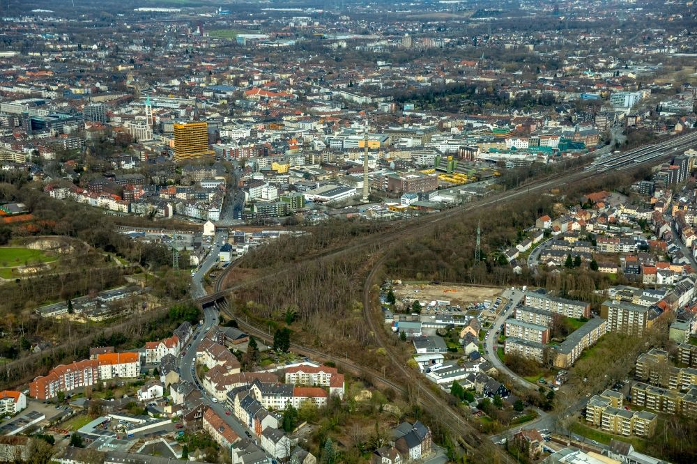 Gelsenkirchen von oben - Stadtzentrum im Innenstadtbereich in Gelsenkirchen im Bundesland Nordrhein-Westfalen, Deutschland