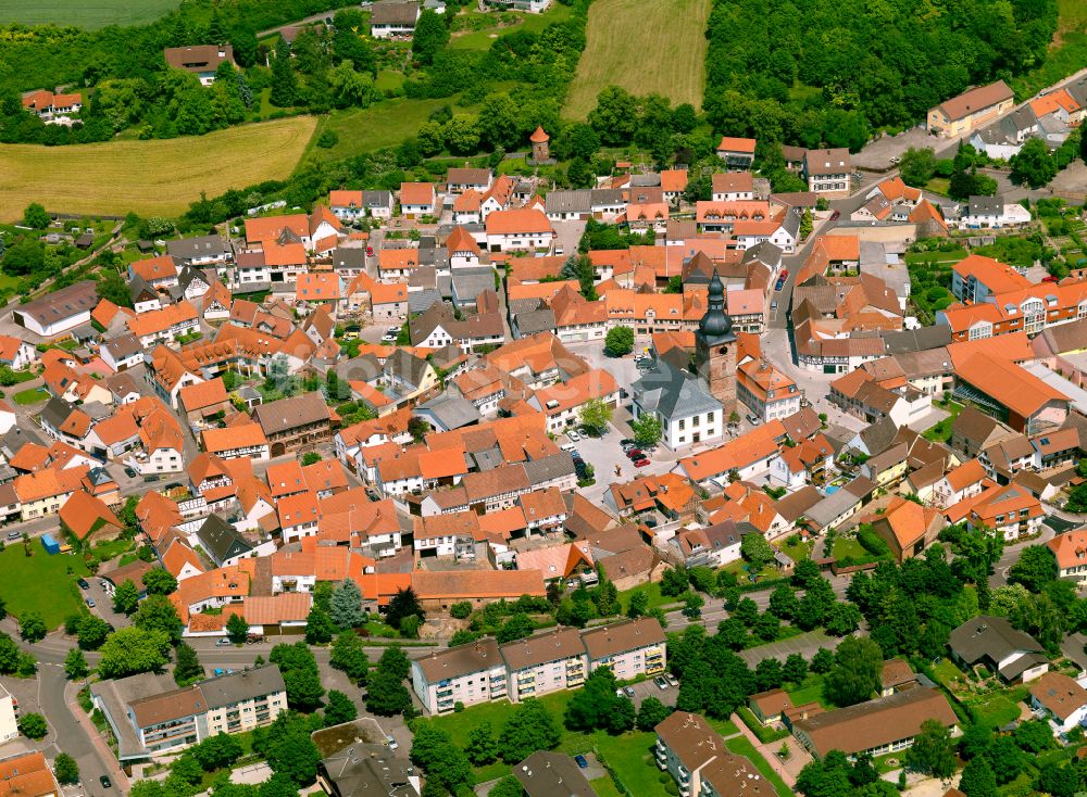 Luftbild Göllheim - Stadtzentrum im Innenstadtbereich in Göllheim im Bundesland Rheinland-Pfalz, Deutschland