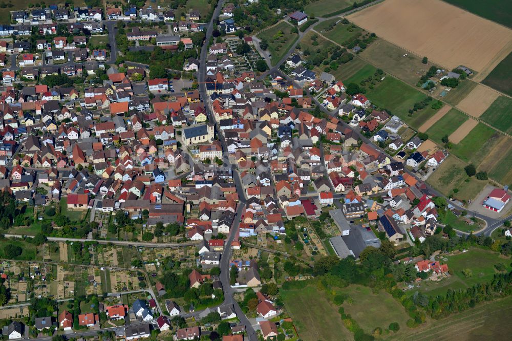 Luftbild Greußenheim - Stadtzentrum im Innenstadtbereich in Greußenheim im Bundesland Bayern, Deutschland
