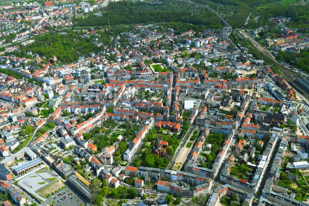 Görlitz von oben - Stadtzentrum im Innenstadtbereich in Görlitz im Bundesland Sachsen, Deutschland