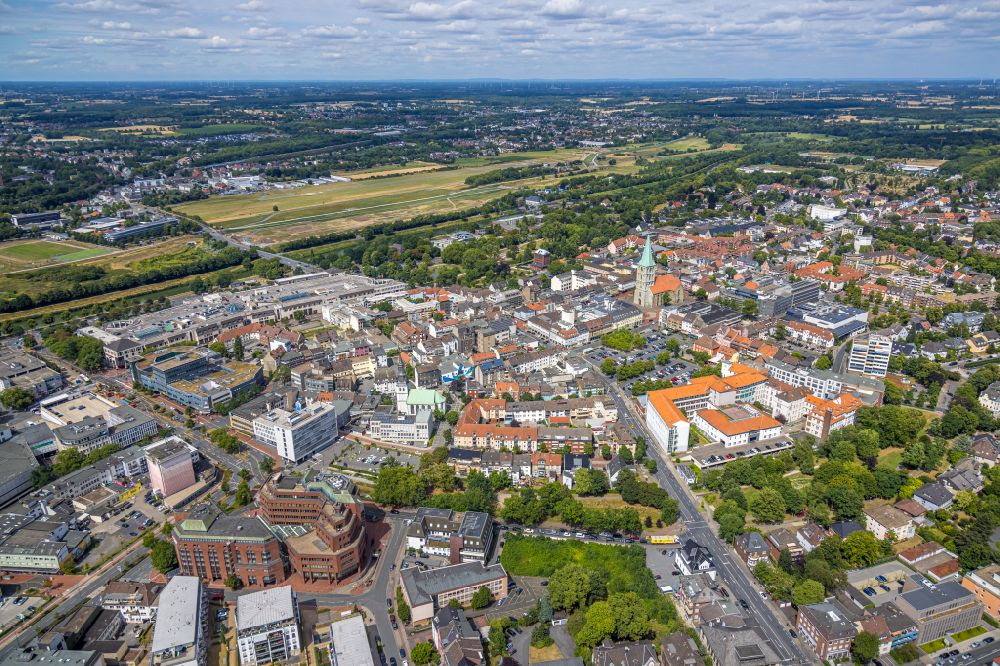 Luftaufnahme Hamm - Stadtzentrum im Innenstadtbereich in Hamm im Bundesland Nordrhein-Westfalen, Deutschland