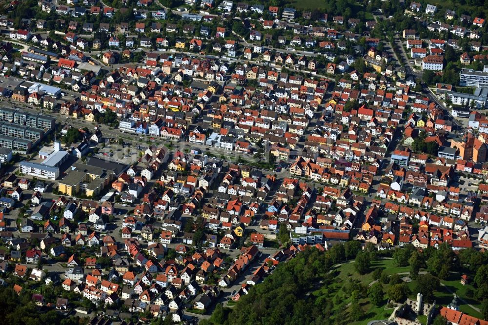 Luftaufnahme Heidenheim an der Brenz - Stadtzentrum im Innenstadtbereich in Heidenheim an der Brenz im Bundesland Baden-Württemberg, Deutschland
