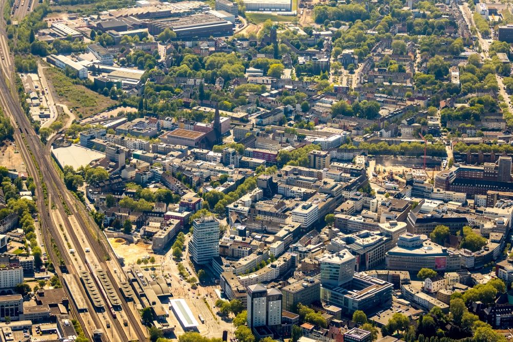Luftaufnahme Bochum - Stadtzentrum im Innenstadtbereich in der Innenstadt in Bochum im Bundesland Nordrhein-Westfalen, Deutschland