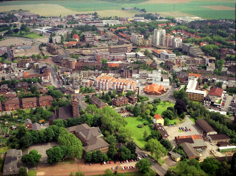 Kamp-Lintfort von oben - Stadtzentrum im Innenstadtbereich in Kamp-Lintfort im Bundesland Nordrhein-Westfalen, Deutschland
