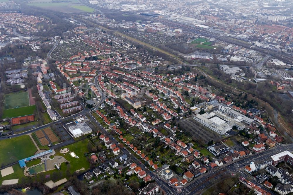 Göttingen aus der Vogelperspektive: Stadtzentrum im Innenstadtbereich Königsallee in Göttingen im Bundesland Niedersachsen, Deutschland